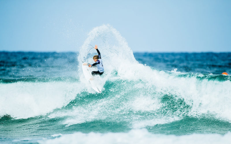 BELLS BEACH, VICTORIA, AUSTRALIA - APRIL 11: Matthew McGillivray of South Africa surfs in Heat 7 of the Opening Round at the Rip Curl Pro Bells Beach on April 11, 2022 at Bells Beach, Victoria, Australia (Photo by Ed Sloane/World Surf League)