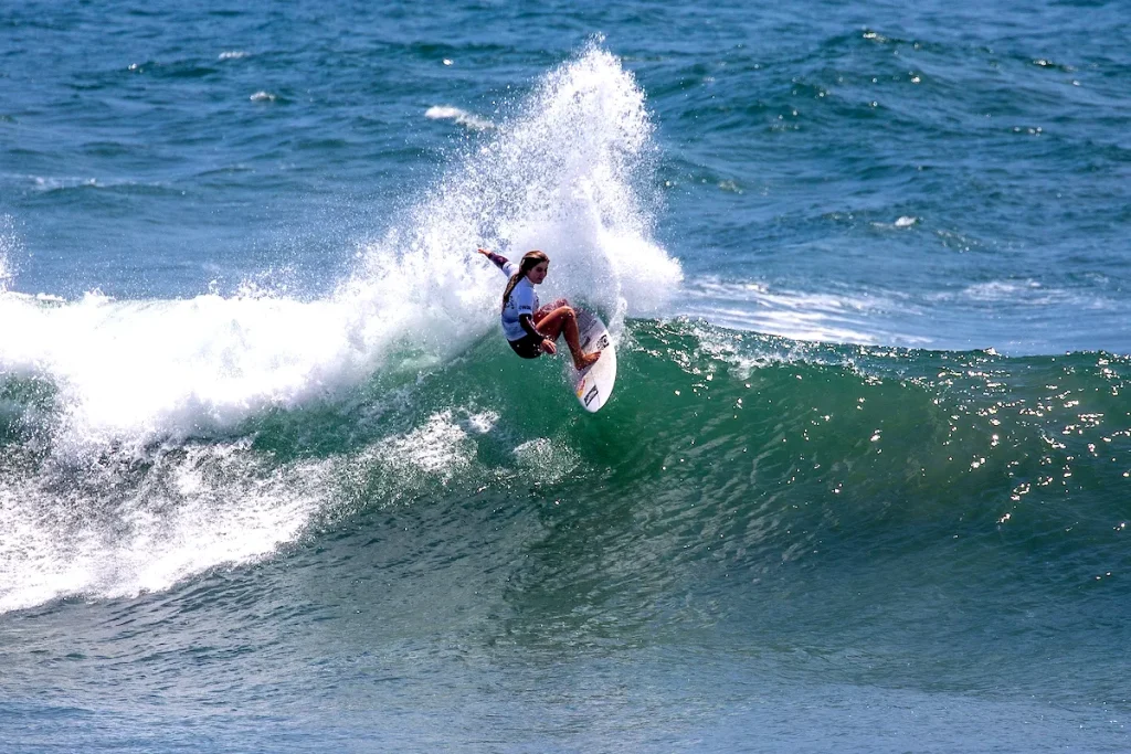 Caroline Marks surfing at Vans US Open of Surfing in Huntington Beach